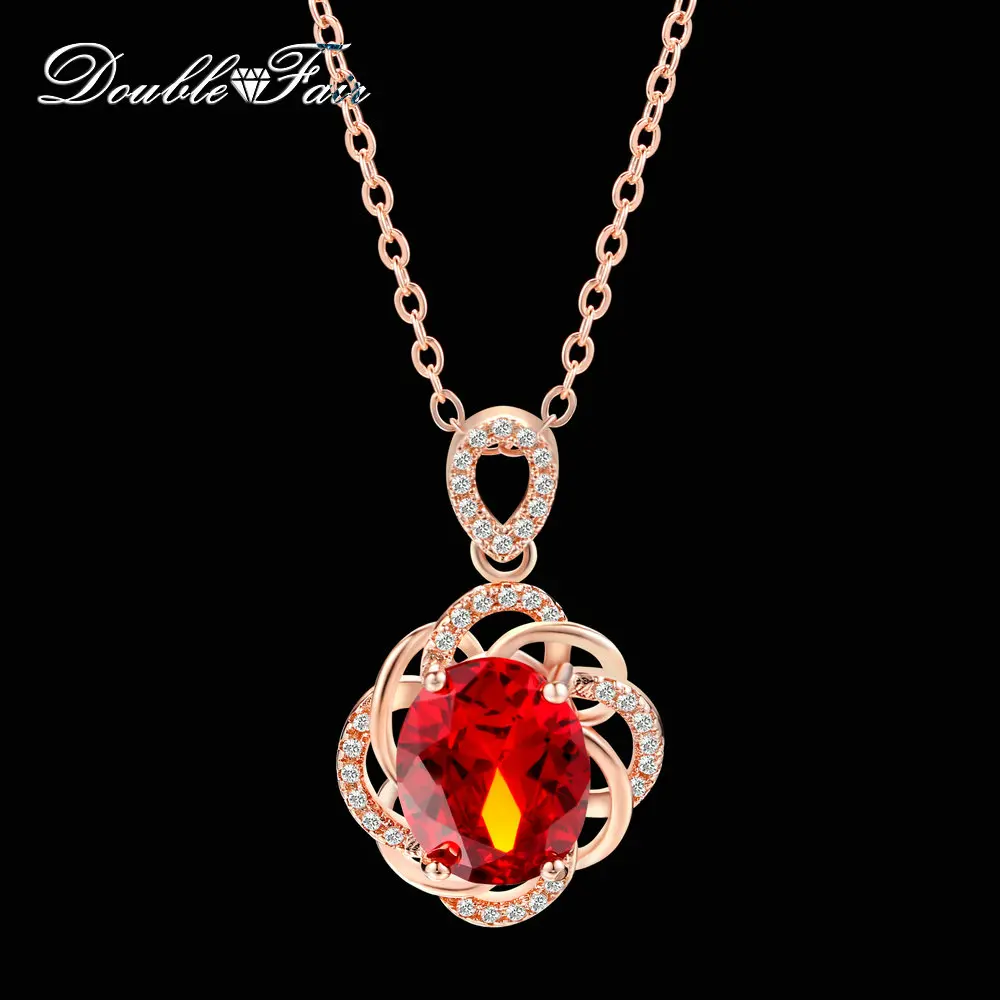 Double Fair Brand Flower Red Oval Cubic Zirconia Necklaces & Pendants Rose Gold Wedding Crystal Chain Jewelry For Women DFN615
Double Fair Brand Flower Red Oval Cubic Zirconia Necklaces & Pendants Rose Gold Wedding Crystal Chain Jewelry For Women DFN615
