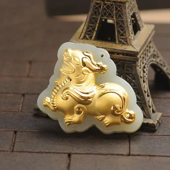 Pure 24K Yellow Gold 100% Natural A Grade Jadeite Carved Dragon Son Pixiu Pendant
Pure 24K Yellow Gold 100% Natural A Grade Jadeite Carved Dragon Son Pixiu Pendant