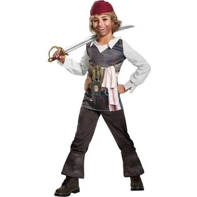 Disguise DG22891K Pirate of the Caribbean Boys Captain Jack Sparrow Costume Multi Color - Size 7-8