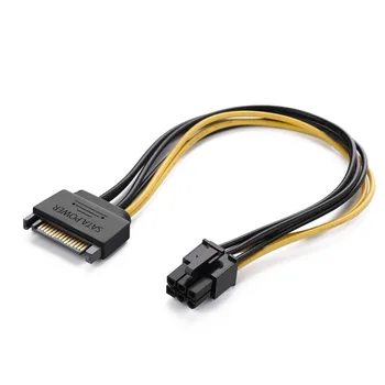 SATA Power Cable 15 Pin to 6 Pin PCI Express Graphics Card SATA Power Cable Adapter Cord
SATA Power Cable 15 Pin to 6 Pin PCI Express Graphics Card SATA Power Cable Adapter Cord
