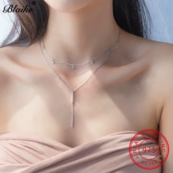 Blaike Real 925 Sterling Silver Clavicle Necklaces For Women Small Triangle Bar Pendant Necklace Wedding Choker Fine Jewelry
Blaike Real 925 Sterling Silver Clavicle Necklaces For Women Small Triangle Bar Pendant Necklace Wedding Choker Fine Jewelry