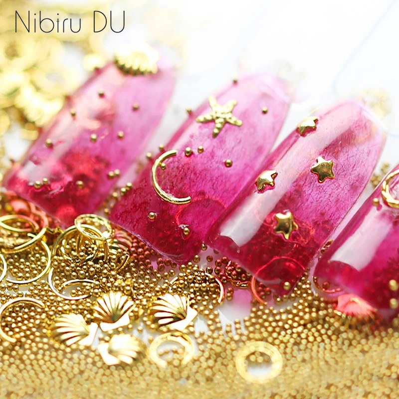 3D Nail Art Decorations Gold Caviar Beads Shell Starfish Moon Glass Ball Glitter 3D art Decoration Rhinestones For Nails
3D Nail Art Decorations Gold Caviar Beads Shell Starfish Moon Glass Ball Glitter 3D art Decoration Rhinestones For Nails