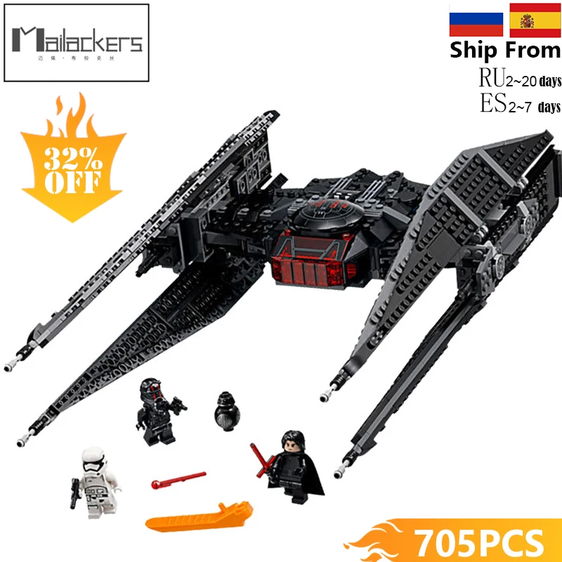 Compatible Legoing Star Wars Kylo Ren Tie Fighter First Order Starship Starwars Building Blocks Education Toys For Children Gift
Compatible Legoing Star Wars Kylo Ren Tie Fighter First Order Starship Starwars Building Blocks Education Toys For Children Gift
