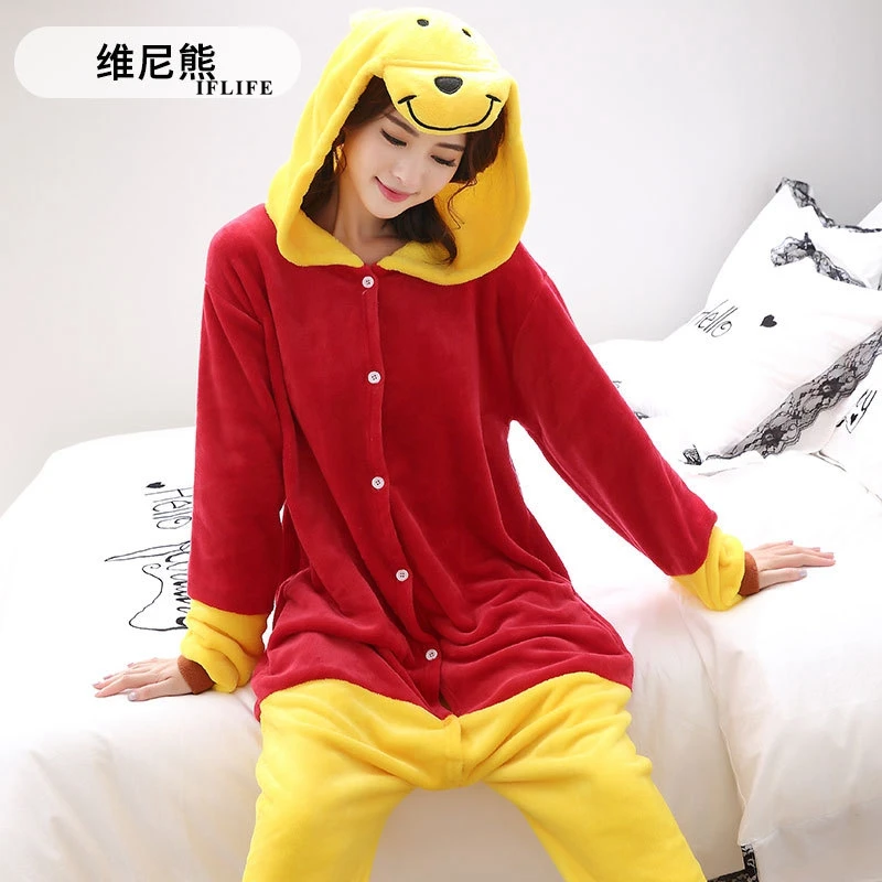 Adults Animal Kigurumi Winnie Bear Pajamas Sets Sleepwear Cosplay Zipper Onesie Hooded Women Men Winter Unisex Cartoon Pajamas
Adults Animal Kigurumi Winnie Bear Pajamas Sets Sleepwear Cosplay Zipper Onesie Hooded Women Men Winter Unisex Cartoon Pajamas