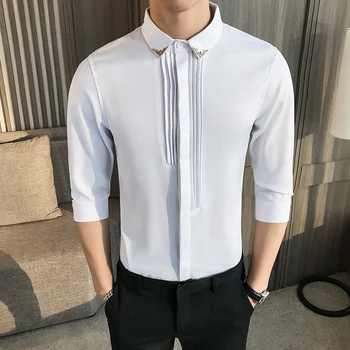YASUGUOJI New 2019 Summer Fashion Slim Fit Shirt Men Non Iron Shirts Half-sleeve Shirts Men Irregular Cotton Men Tuxedo Shirts
YASUGUOJI New 2019 Summer Fashion Slim Fit Shirt Men Non Iron Shirts Half-sleeve Shirts Men Irregular Cotton Men Tuxedo Shirts