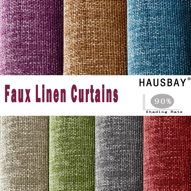 HAUSBAY Solid Color Faux Cotton Linen Blackout Curtains High shading Modern Bedroom Window Curtains for Living Room Customized
HAUSBAY Solid Color Faux Cotton Linen Blackout Curtains High shading Modern Bedroom Window Curtains for Living Room Customized