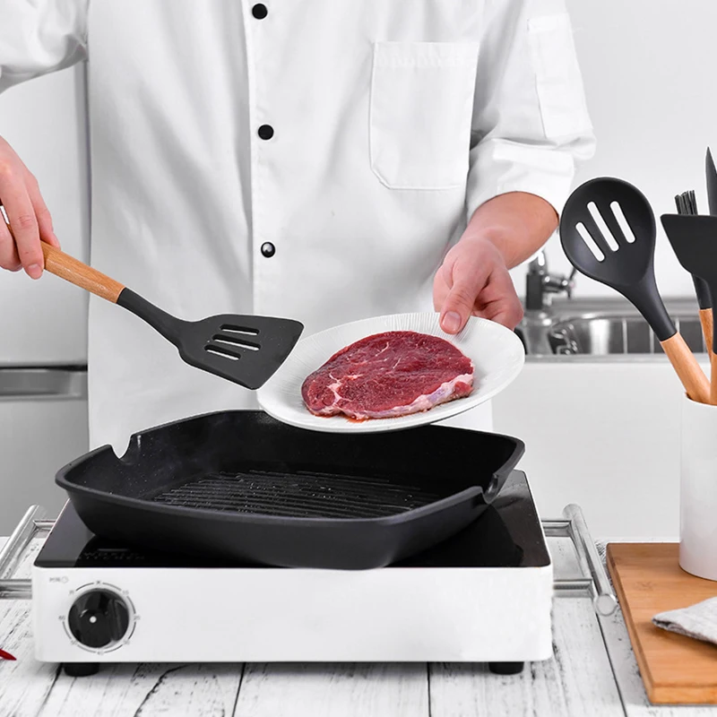 Silicone Cooking Tools Sets Non-stick Heat Resistant Utensils Spoon Spatula Egg Beaters Kitchen Dinnerware Gadgets Accessories
Silicone Cooking Tools Sets Non-stick Heat Resistant Utensils Spoon Spatula Egg Beaters Kitchen Dinnerware Gadgets Accessories