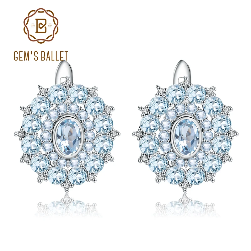 GEM'S BALLET Natural Sky Blue Topaz Vintage Earrings 925 Sterling Silver Gemstone Stud Earrings For Women Wedding Fine Jewelry
GEM'S BALLET Natural Sky Blue Topaz Vintage Earrings 925 Sterling Silver Gemstone Stud Earrings For Women Wedding Fine Jewelry