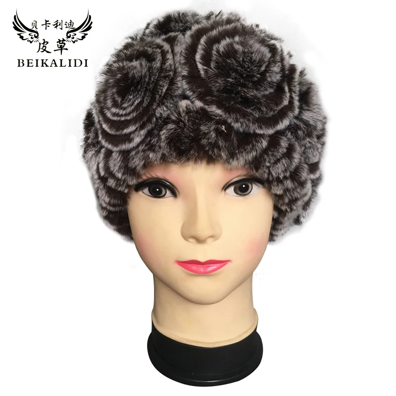 Fashion Womens Real Rex Rabbit Fur Hats with Rose Floral Stripe Knitted Skullies & Beanies Winter Warm Thick Rex Rabbit Fur Caps
Fashion Womens Real Rex Rabbit Fur Hats with Rose Floral Stripe Knitted Skullies & Beanies Winter Warm Thick Rex Rabbit Fur Caps