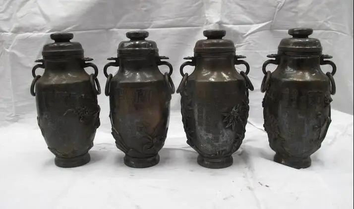 China 100% Pure Bronze Merlin bamboo and chrysanthemum Lucky Bottle Pot Vase 
China 100% Pure Bronze Merlin bamboo and chrysanthemum Lucky Bottle Pot Vase