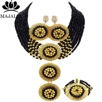 Majalah Classic Nigeria Wedding African Beads Jewelry Set Black Crystal Necklace Bracelet Earrings Free Shipping VU023
Majalah Classic Nigeria Wedding African Beads Jewelry Set Black Crystal Necklace Bracelet Earrings Free Shipping VU023