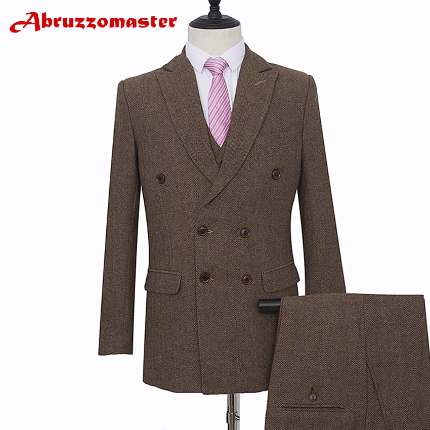 Hot sale Double Breasted Coat as Groom Tuxedos Groomsman Suit 4 color Harringbone Man Suit Tailor Suit Blazer (Jacket +pants)
Hot sale Double Breasted Coat as Groom Tuxedos Groomsman Suit 4 color Harringbone Man Suit Tailor Suit Blazer (Jacket +pants)