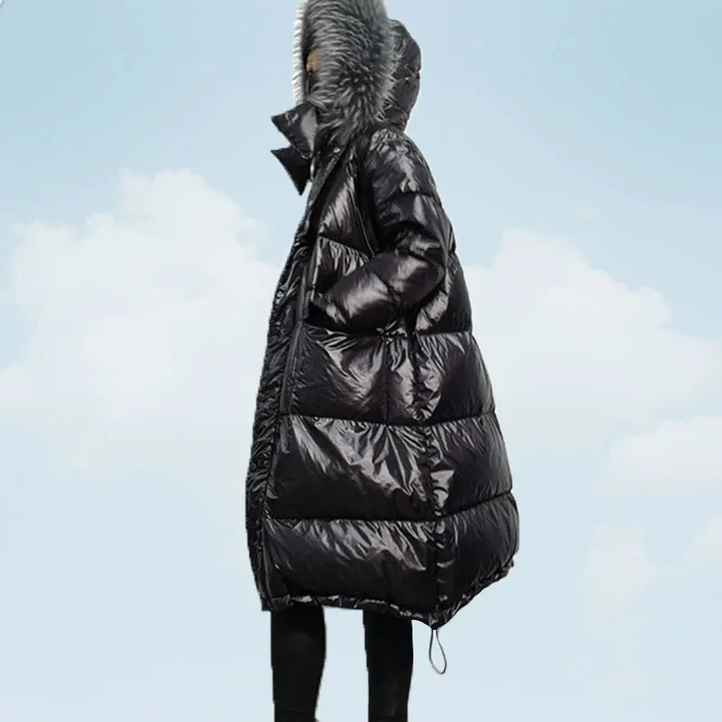 2019 Winter Down Jacket Women Hooded Parkas Long Overcoat Real Raccoon Big Fur Collar Glossy Loose Outerwear Warm Down Coat T383
2019 Winter Down Jacket Women Hooded Parkas Long Overcoat Real Raccoon Big Fur Collar Glossy Loose Outerwear Warm Down Coat T383