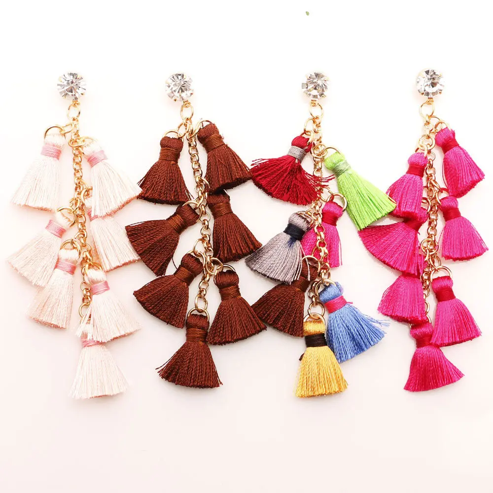 High Quality multi layer Ice silk fringe long earrings Bohemia exaggerated earrings Handmade silk tassel National wind earring
High Quality multi layer Ice silk fringe long earrings Bohemia exaggerated earrings Handmade silk tassel National wind earring
