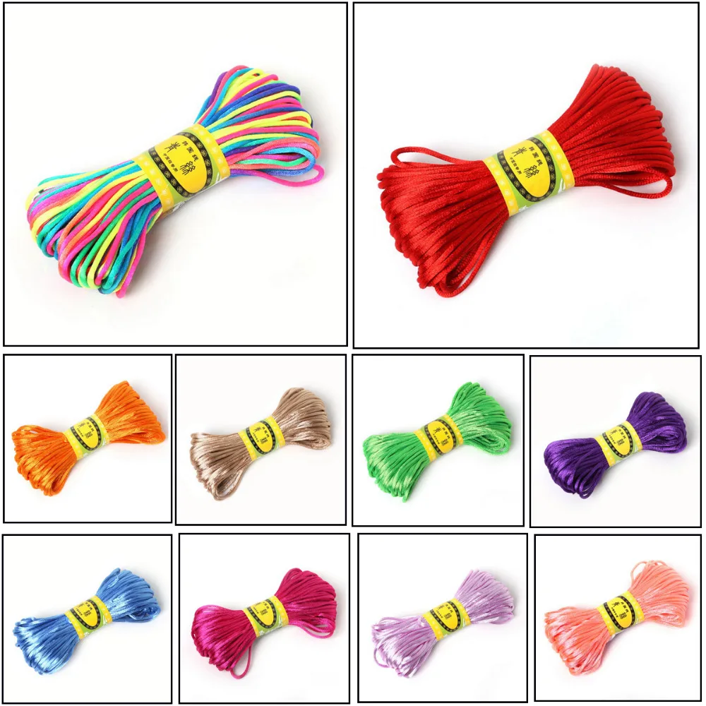 20 Meters 2.5MM Soft Satin Rattail Silk Cord Nylon Kumihimo Shamballa For DIY Korean Silk Tool Hand Stitching Threads Wholesale
20 Meters 2.5MM Soft Satin Rattail Silk Cord Nylon Kumihimo Shamballa For DIY Korean Silk Tool Hand Stitching Threads Wholesale