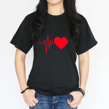 T-shirt Women Love Heart Print T Shirt Funny Short Sleeve Shirt Ladies Tops tees Casual T-shirt O-neck Black Tees S-3XL Clothing
T-shirt Women Love Heart Print T Shirt Funny Short Sleeve Shirt Ladies Tops tees Casual T-shirt O-neck Black Tees S-3XL Clothing