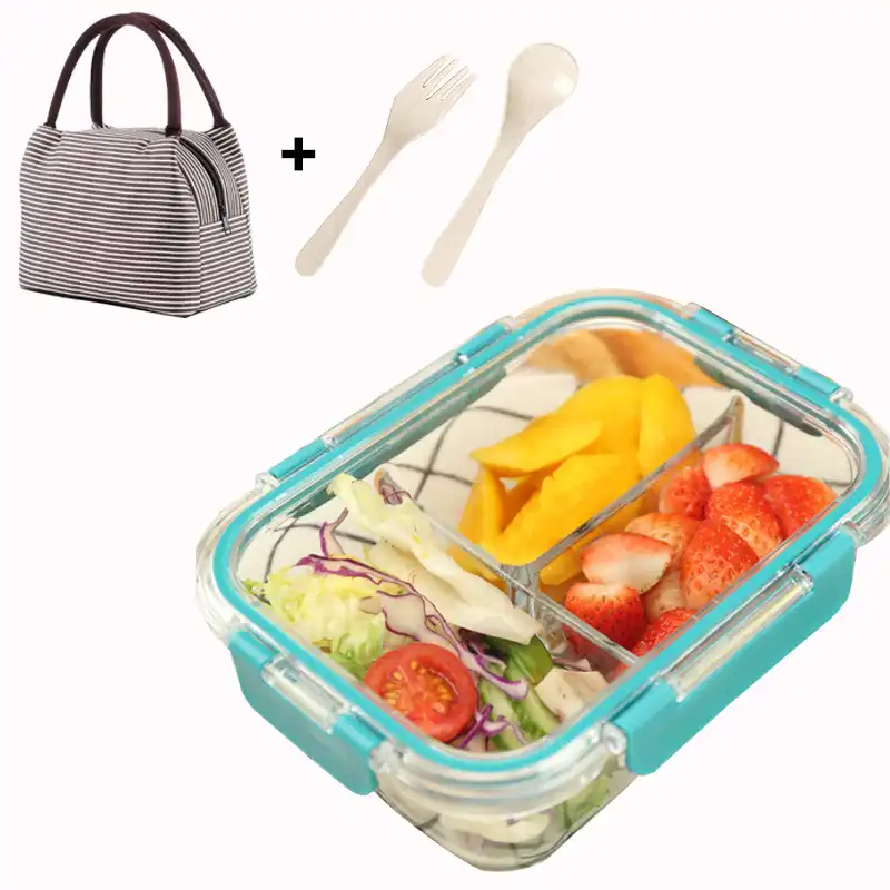 glass lunch box with bag