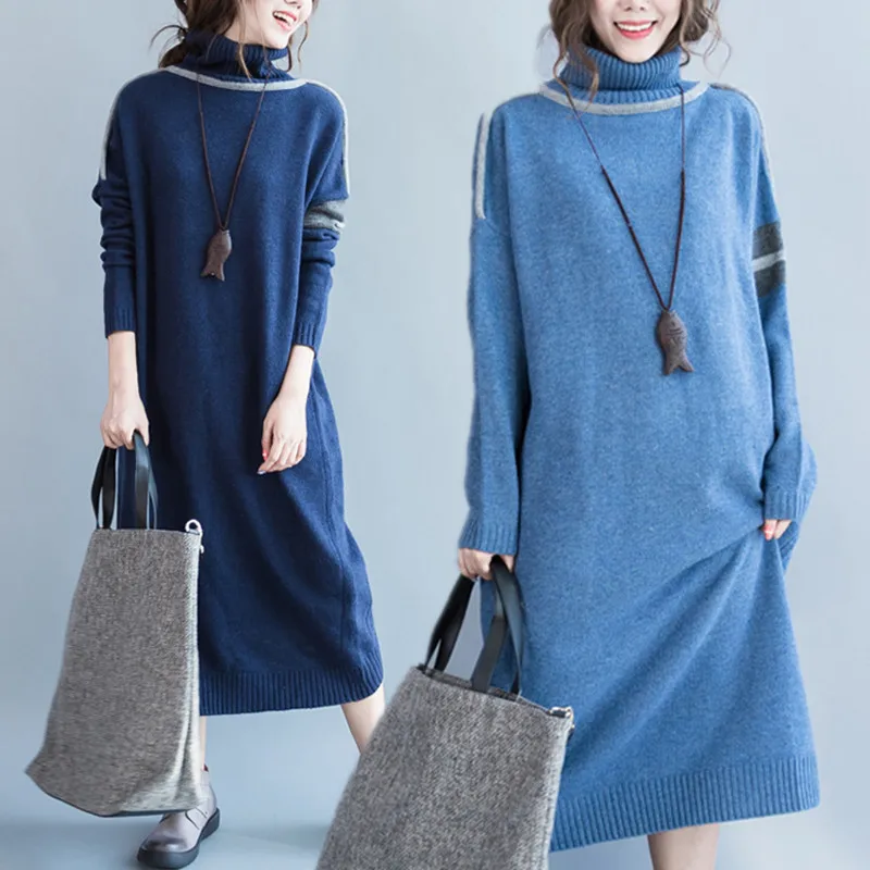 BIG SIZE Autumn Winter Women Fashion Elegant TurtleneckWool Tops Female Ladies Plus Large Long Sleeve Knit Sweater Blue Dress
BIG SIZE Autumn Winter Women Fashion Elegant TurtleneckWool Tops Female Ladies Plus Large Long Sleeve Knit Sweater Blue Dress