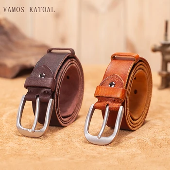 VAMOS KATOAL Top layer cow leather belt men strap male genuine leather luxury pin buckle belts for men Retro cummerbund
VAMOS KATOAL Top layer cow leather belt men strap male genuine leather luxury pin buckle belts for men Retro cummerbund