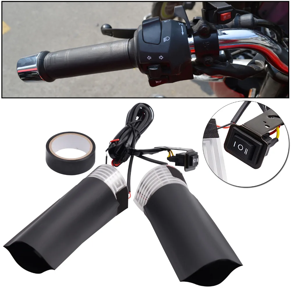 12V 20W Motorcycle Motorbike Handlebar Universal Electric Heated Handle Grips with Ship Type Switch and Heat-Shrinkable T Bush
12V 20W Motorcycle Motorbike Handlebar Universal Electric Heated Handle Grips with Ship Type Switch and Heat-Shrinkable T Bush