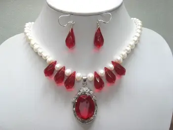 hot Free shipping New 8-10mm White Pearl/Red Crystal Necklace&Dangle Earrings Pendant Jewelry Set (A0423)
hot Free shipping New 8-10mm White Pearl/Red Crystal Necklace&Dangle Earrings Pendant Jewelry Set (A0423)