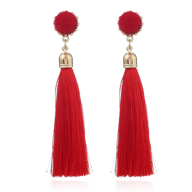 Bohemian Tassel Earrings Silk Fabric Long Drop Dangle Earrings For Women Handmade Boho Earrings Fashion Jewelry boucle d'oreille
Bohemian Tassel Earrings Silk Fabric Long Drop Dangle Earrings For Women Handmade Boho Earrings Fashion Jewelry boucle d'oreille