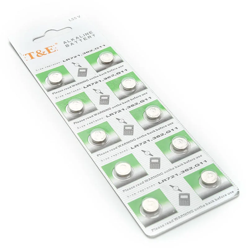 10pcs/pack AG11 LR721 362 Button Batteries SR721 162 Cell Coin Alkaline Battery 1.55V For Watch Toys Remote
10pcs/pack AG11 LR721 362 Button Batteries SR721 162 Cell Coin Alkaline Battery 1.55V For Watch Toys Remote