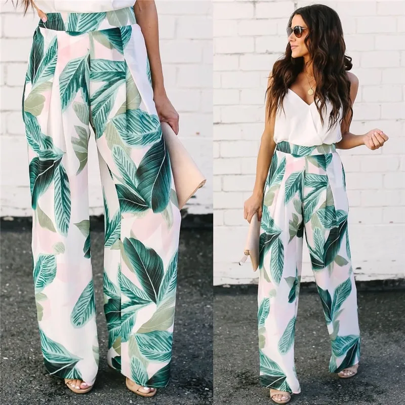 Oufisun 2019 Summer Leaves Wide Leg Pants For Women Print Casual High Waist Loose Boho Beach Trousers Pants Chic Female Pants
Oufisun 2019 Summer Leaves Wide Leg Pants For Women Print Casual High Waist Loose Boho Beach Trousers Pants Chic Female Pants