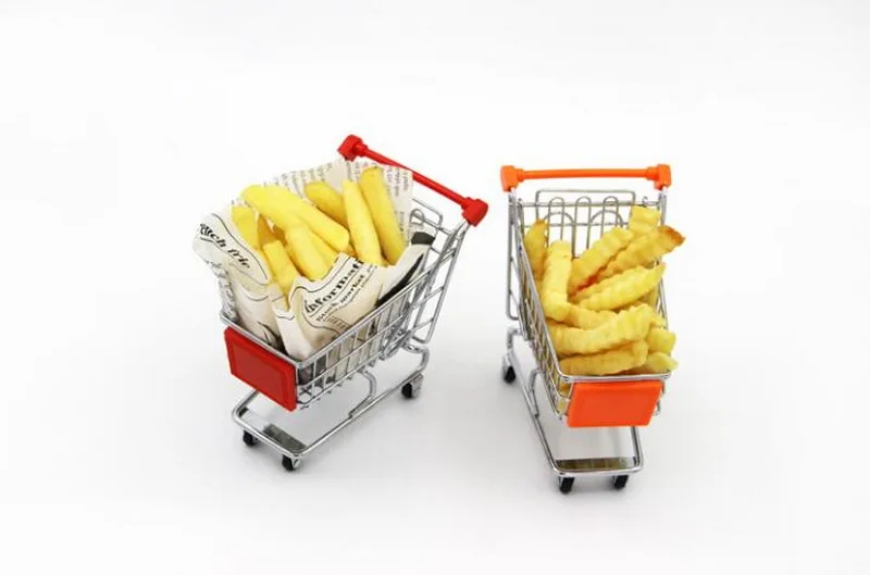 Hotel creative tools tableware metal bar snack storage mini cart and potato snack basket Hotel creative tools tableware metal bar snack storage mini cart and potato snack basket