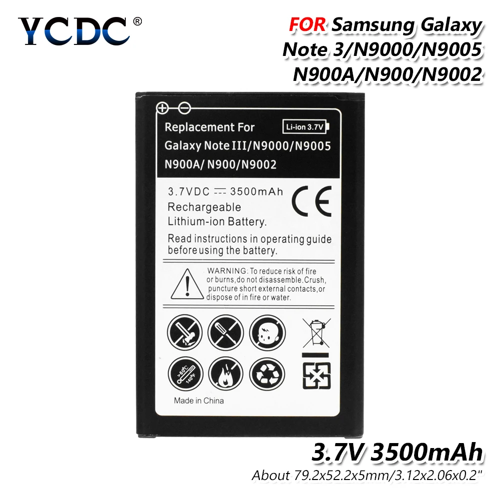 Original Lithium Battery Replacement Bateria For Samsung Galaxy Note 3 Note III N9005 N9000 N9006 N9008 N9009 Battery 3500mAh
Original Lithium Battery Replacement Bateria For Samsung Galaxy Note 3 Note III N9005 N9000 N9006 N9008 N9009 Battery 3500mAh