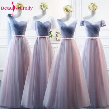 

Beauty-Emily Sexy V Neck Tulle Long Bridesmaid Dresses For Wedding Party 2020 Wedding Guest Party Dress Vestido de Festa Longo