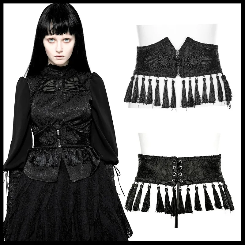 PUNK RAVE Women Steampunk Retro Clothes Accessories Gothic Palace Pattern Girdle Evening Party Wommen Tassel Cummerbunds
PUNK RAVE Women Steampunk Retro Clothes Accessories Gothic Palace Pattern Girdle Evening Party Wommen Tassel Cummerbunds