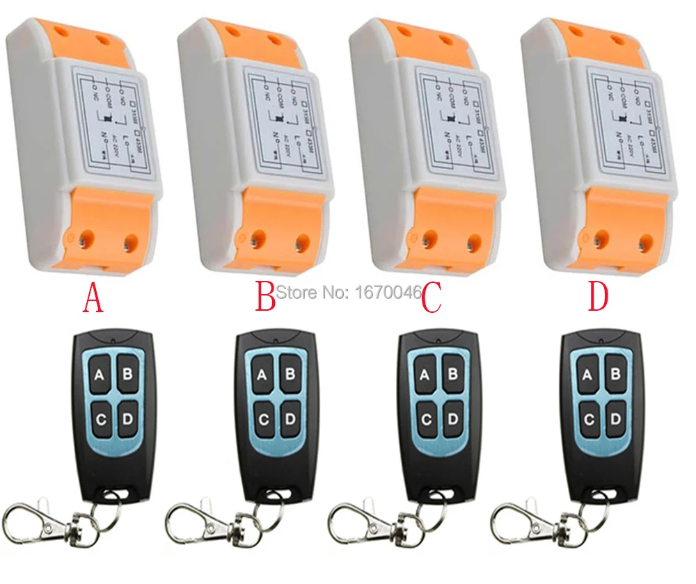 New 220V 1CH 10A Wireless Remote Control Switch System 4*Receiver and 4*Transmitter Applicance Garage Door
New 220V 1CH 10A Wireless Remote Control Switch System 4*Receiver and 4*Transmitter Applicance Garage Door