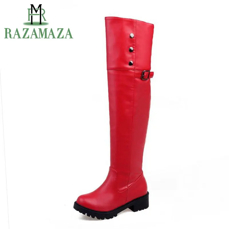 RAZAMAZA Size 30-52 Women Over Knee Boots Rivet Metal High Heel Boots Warm Fur Shoes Cold Winter Botas Long Boots Women Footwear
RAZAMAZA Size 30-52 Women Over Knee Boots Rivet Metal High Heel Boots Warm Fur Shoes Cold Winter Botas Long Boots Women Footwear