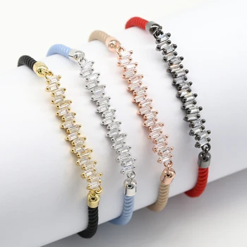 10pcs/Lot Wholesale rope bar bracelet Cubic Zirconia Crystal Charm Connected Adjustable CZ Zircon Bar Bracelets for Women
10pcs/Lot Wholesale rope bar bracelet Cubic Zirconia Crystal Charm Connected Adjustable CZ Zircon Bar Bracelets for Women