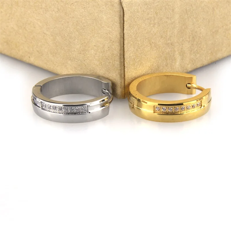 Latest Mirco Cubic Zirconia Hiphop Unisex Jewelry Gold-color Stainless Steel Cool Hoop Earrings with Simple style
Latest Mirco Cubic Zirconia Hiphop Unisex Jewelry Gold-color Stainless Steel Cool Hoop Earrings with Simple style