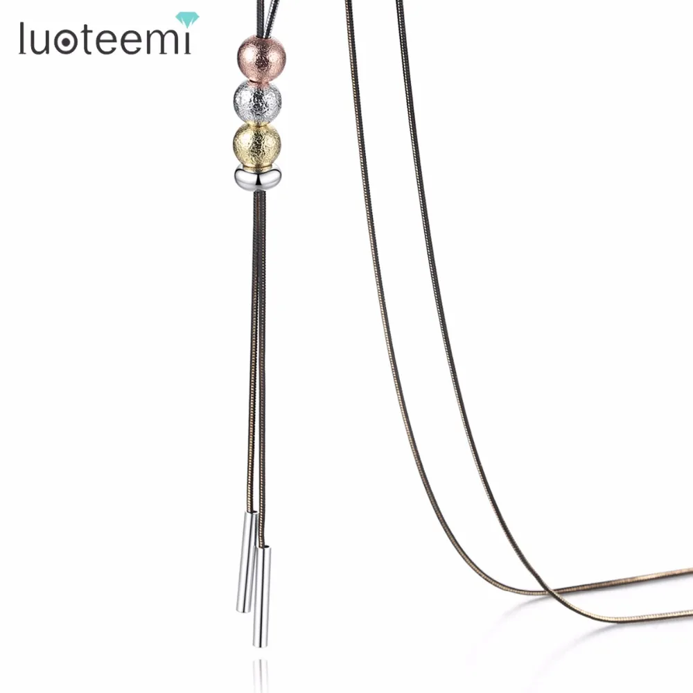 LUOTEEMI New Fashion Jewelry Female Wedding 3Colors Beads Statement Handmade Long Sweater Chain Pendant Necklace For Women
LUOTEEMI New Fashion Jewelry Female Wedding 3Colors Beads Statement Handmade Long Sweater Chain Pendant Necklace For Women