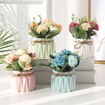 Hight 14.5cm European-style simulation hydrangea plant potted fake garden bonsai decoration home desktop decoration wedding gift
Hight 14.5cm European-style simulation hydrangea plant potted fake garden bonsai decoration home desktop decoration wedding gift