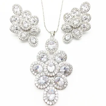 Cubic Zirconia Indian Silver 925 Jewelry Sets For Women Clear Big CZ Created pendant Necklace And Earring Ladies
Cubic Zirconia Indian Silver 925 Jewelry Sets For Women Clear Big CZ Created pendant Necklace And Earring Ladies