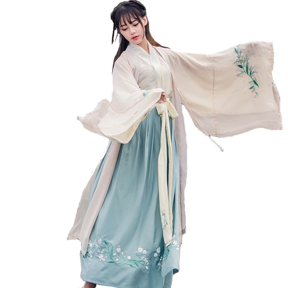 Cosplay Ancient style Durrow flowers Pure and fresh Quietly elegant Ru skirt Wide sleeve improved hanfu Cos Clothes
Cosplay Ancient style Durrow flowers Pure and fresh Quietly elegant Ru skirt Wide sleeve improved hanfu Cos Clothes
