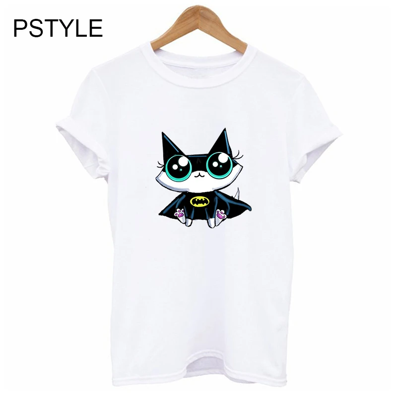 Cartoon Cool Cat Print T Shirt Women's Casual Summer Batcat Design Funny Tshirt Cute Kawaii Female Slim Fit Tops O-neck Shirt
Cartoon Cool Cat Print T Shirt Women's Casual Summer Batcat Design Funny Tshirt Cute Kawaii Female Slim Fit Tops O-neck Shirt