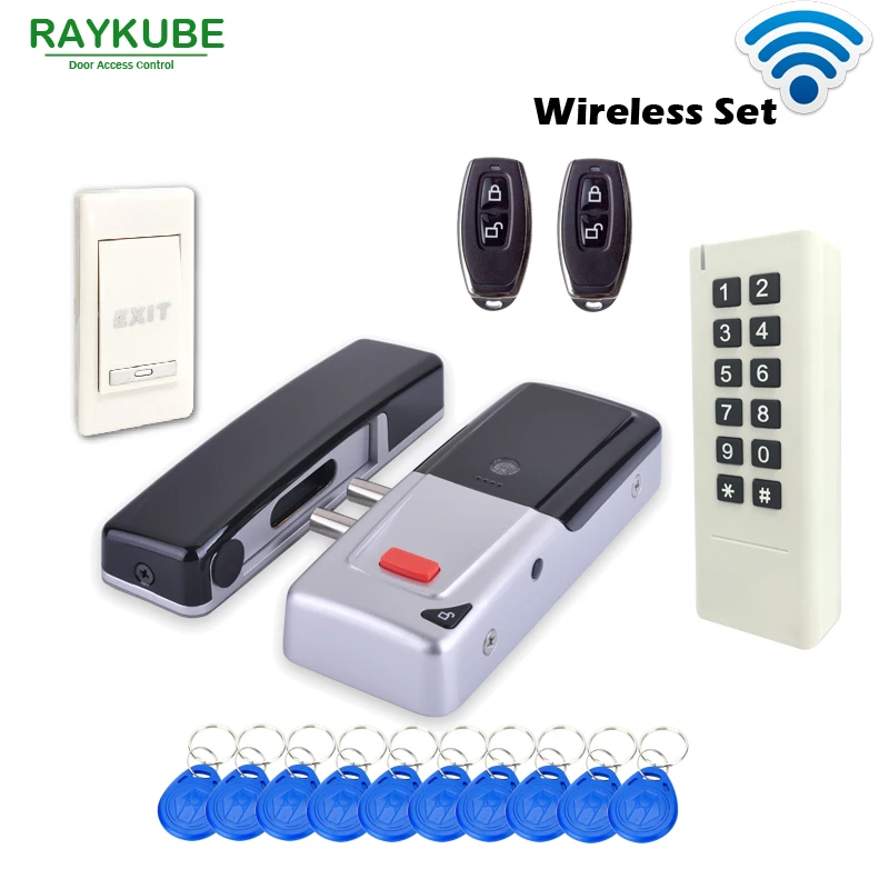 RAYKUBE New Wireless 433Mhz Access Control Kit Wireless Electric Door Lock RFID Keypad Remote Control Exit Button
RAYKUBE New Wireless 433Mhz Access Control Kit Wireless Electric Door Lock RFID Keypad Remote Control Exit Button