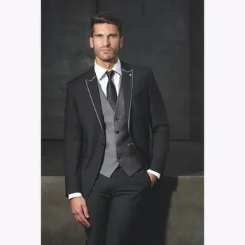 Custom Made 2017 Slim Fit Black Arabic One Button Wedding masculino men suit Groom Tuxedo Groom mens Suits ( jacket+Pants+vest)
Custom Made 2017 Slim Fit Black Arabic One Button Wedding masculino men suit Groom Tuxedo Groom mens Suits ( jacket+Pants+vest)