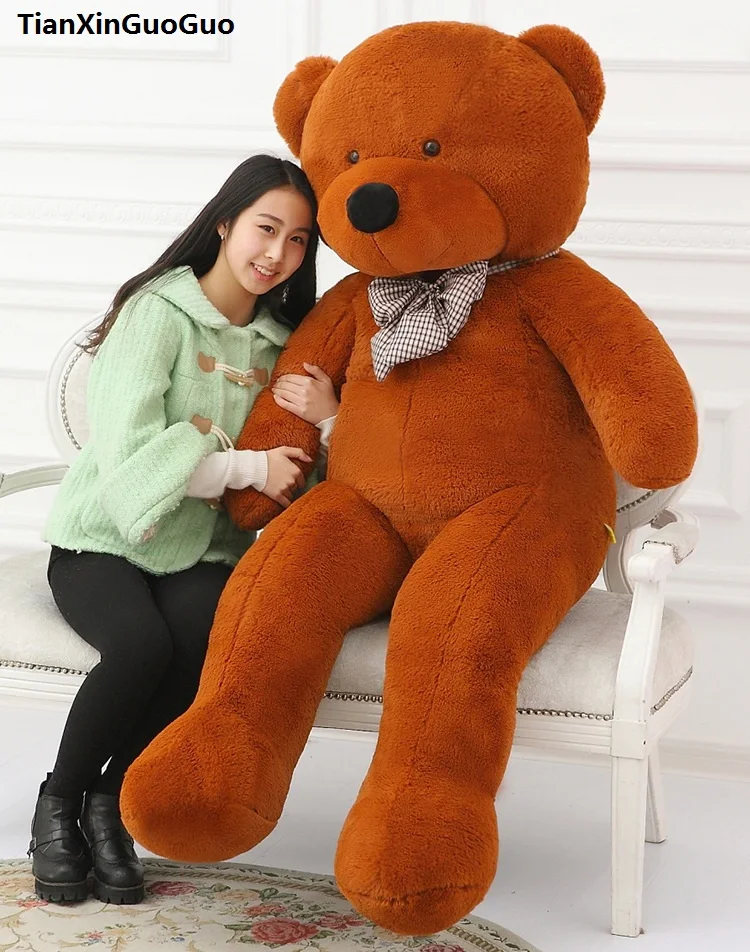

fillings toy dark brown Teddy bear plush toy stuffed bear huge 200cm soft doll hugging pillow Christmas gift b2801