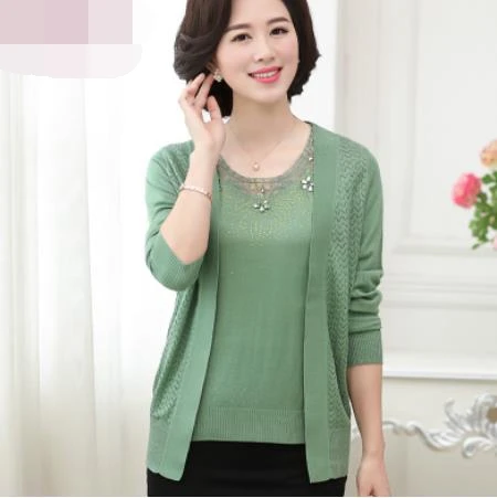 Clobee 2017autumn winter mother two piece set blusa tricot middle-aged women knitting sweater female plus size cardigans S1117
Clobee 2017autumn winter mother two piece set blusa tricot middle-aged women knitting sweater female plus size cardigans S1117