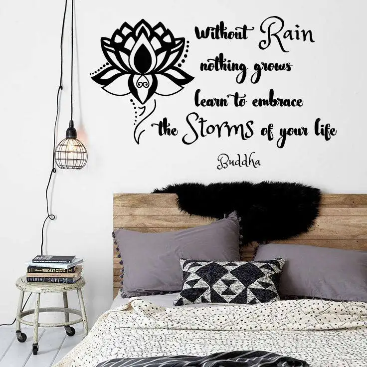 Buddha Namaste Wall Sticker Quote Without Rain nothing grows Embrace Storms Life Decor Design Lotus Meditation Decals W417
Buddha Namaste Wall Sticker Quote Without Rain nothing grows Embrace Storms Life Decor Design Lotus Meditation Decals W417