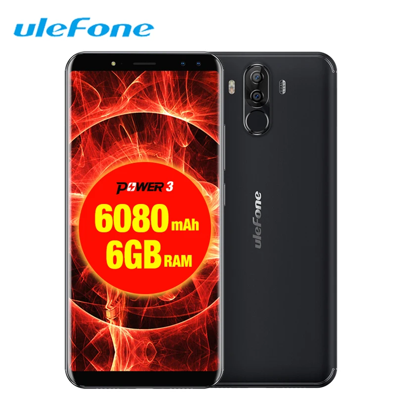 

Ulefone Power 3 Face ID Mobile Phone 6.0"18:9 FHD+ 6GB RAM 64GB ROM 6080mAh Android 7.1 Celular OTG 21MP Octa Core 4G Smartphone