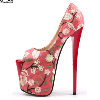 Chinese style Peep toe 20cm/22cm High Heels Shoes Woman Sexy Party Shoes Wedding Party High Heels Plus Size 34-47
Chinese style Peep toe 20cm/22cm High Heels Shoes Woman Sexy Party Shoes Wedding Party High Heels Plus Size 34-47