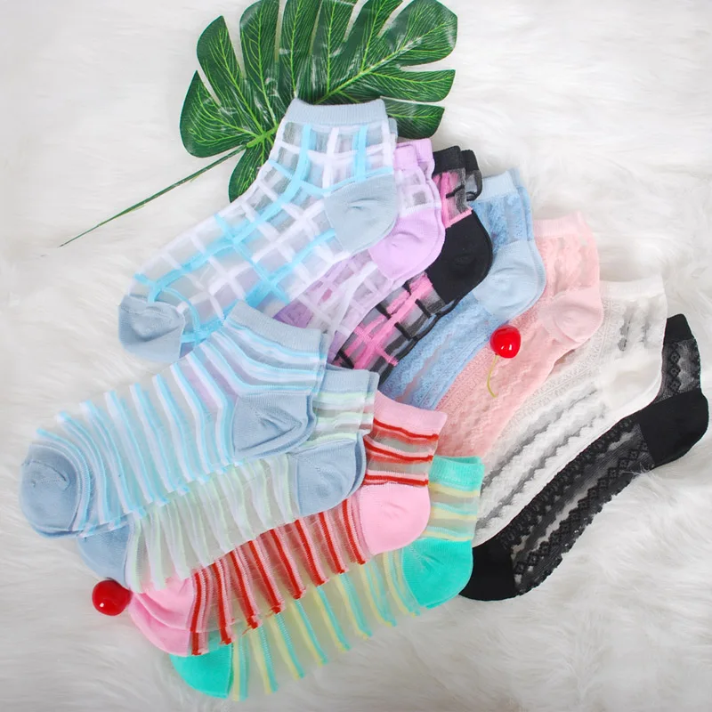 Lionzone Lace Transparent Crystal Lady Socks Muti Style 11Colors Stripe Square Lace Design With Patterned Silk Socks
Lionzone Lace Transparent Crystal Lady Socks Muti Style 11Colors Stripe Square Lace Design With Patterned Silk Socks