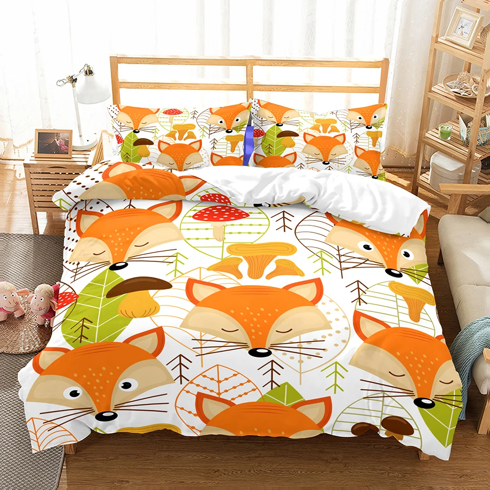 Children Bedding Set Cartoon Fox Comforter Cover Pillowcase 2/3Pcs Animals Bed Linen Set Single Double for Teens Home Decor
Children Bedding Set Cartoon Fox Comforter Cover Pillowcase 2/3Pcs Animals Bed Linen Set Single Double for Teens Home Decor